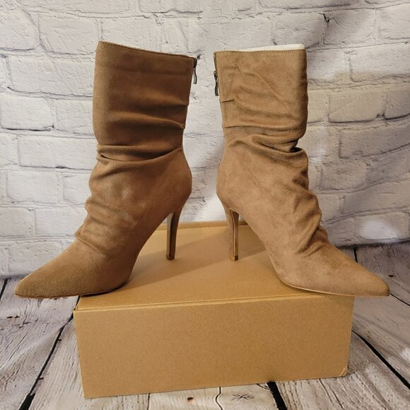 Journee Collection Women's Markie Stiletto Booties - Tan - Picture 3 of 5